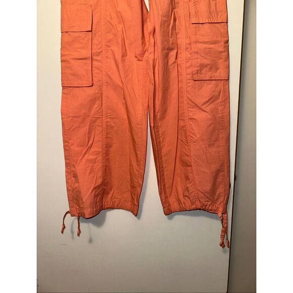 Aerie Medium Utility Cargo Pants High Rise Womens Solid Coral Peach Color NWT - Picture 2 of 9
